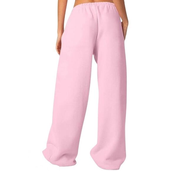 NWT ~ Women's Light Bright Pink Baggy Sweatpants with Pockets ~ MEDIUM - Picture 2 of 2